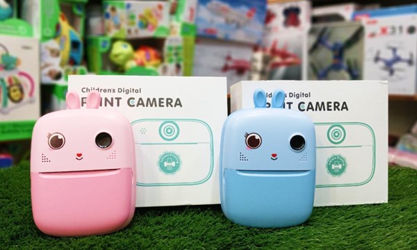 دوربین عکاسی و فیلمبرداری دیجیتال کودک با چاپ فوری حرارتی طرح خرگوش صورتی_اسباب بازی دیجیتال و هوشمند