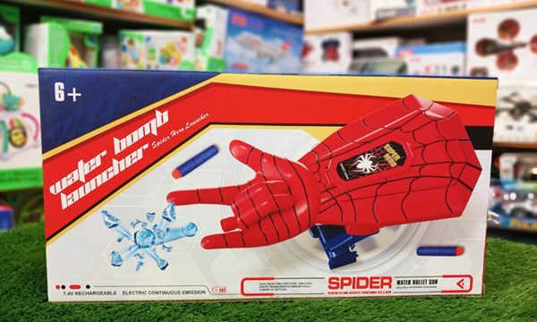 دستکش تیر پرتاب کن شارژی طرح اسپایدرمن همراه با تیر ژله ای و اسفنجی Spiderman hand Web Shooters_اسباب بازی تفنگ