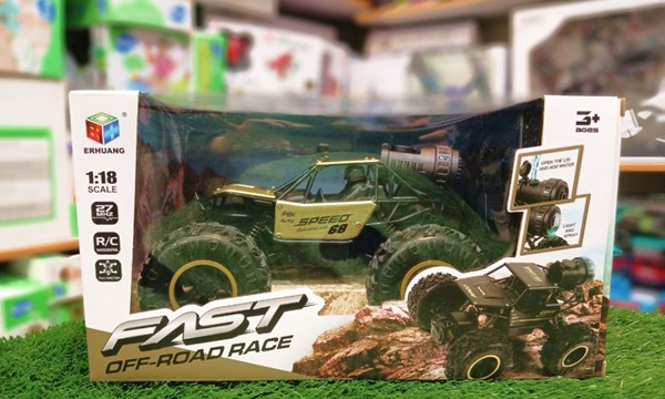 ماشین کنترلی آفرود دودزا مقیاس 1:18 رنگ طلایی_اسباب بازی ماشین کنترلی