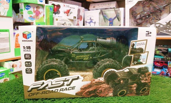 ماشین کنترلی آفرود دودزا مقیاس 1:18 رنگ مشکی_اسباب بازی ماشین کنترلی