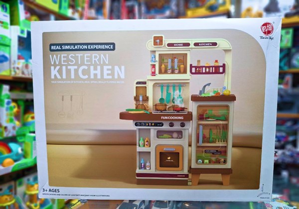 ست اسباب بازی آشپزخانه سایز بزرگ موزیکال و چراغدار 57 قطعه_اسباب بازی لوازم خانگی