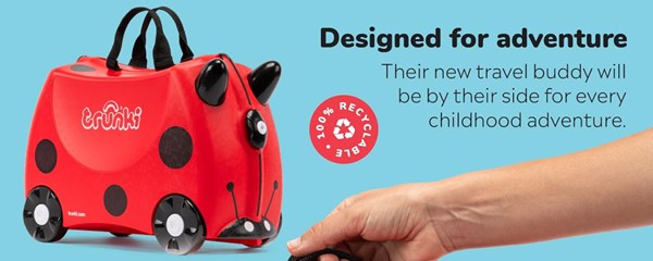 چمدان سواری کودک با ظرفیت 18 لیتر طرح کفشدوزک مدل 0092 Trunki 18L_کیف و کوله پشتی