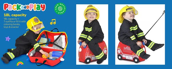 چمدان سواری کودک با ظرفیت 18 لیتر طرح ماشین آتش نشانی مدل 00254 Trunki 18L_کیف و کوله پشتی