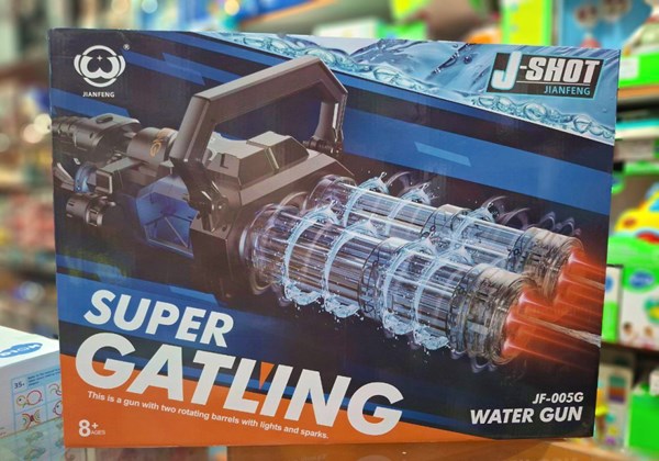 تفنگ اسباب بازی آبپاش بزرگ دو لول شارژی حرفه ای به همراه کوله پشتی مخزن دار_اسباب بازی تفنگ