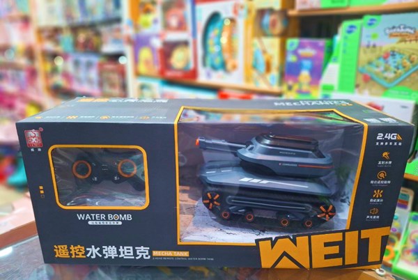 تانک کنترلی شارژی موزیکال با قابلیت پرتاپ تیر ژله ای کد 6615_اسباب بازی ماشین کنترلی