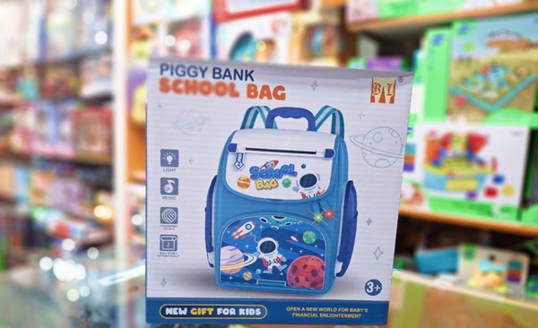 قلک مدل كوله پشتي رمزدار موزیکال طرح فضانورد School Bag Cash Box Musical_کیف و کوله پشتی