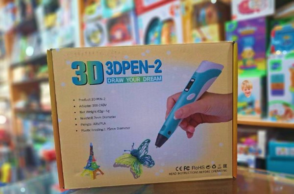 قلم طراحی سه بعدی با نمایشگر LCD و 3 عدد فیلامنت PLA رنگ بنفش_اسباب بازی علمی