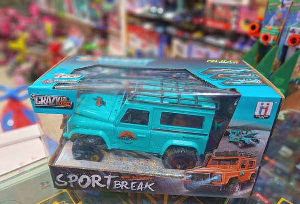 ماشین کنترلی شارژی جیپ آفرود چراغدار Crazy Go رنگ آبی_اسباب بازی ماشین کنترلی