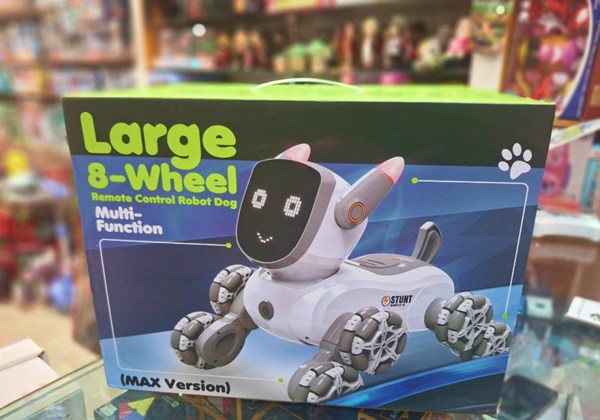 ربات اسباب بازی سگ کنترلی هوشمند با هشت‌ چرخ و چرخش 360 درجه_اسباب بازی ربات