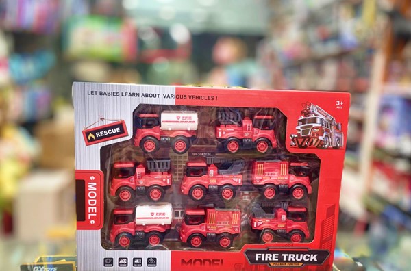 ماشین های اسباب بازی آتش نشانی مجموعه 8 عددی مدل FIRE TRUCK 168_اسباب بازی ماشین