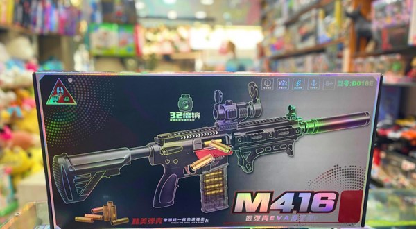 تفنگ اسباب بازی تک تیرانداز پوکه پران تیر اسفنجی با دوربین مدل M416 D018_اسباب بازی تفنگ
