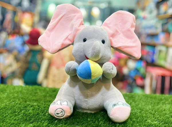 عروسک پولیشی فیل موزیکال با گوش متحرک مدل 5948