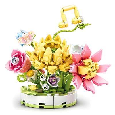 لگو گلدان گل شکوفه های صورتی مدل 2001