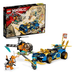 اسباب بازی لگو نینجاگو ماشین مسابقه EVO جی و نیا 536 قطعه مدل Jay and Nya’s Race Car EVO - 71776 Building Kit_اسباب بازی لگو