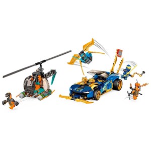 اسباب بازی لگو نینجاگو ماشین مسابقه EVO جی و نیا 536 قطعه مدل Jay and Nya’s Race Car EVO - 71776 Building Kit_اسباب بازی لگو