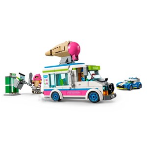 اسباب بازی لگو سیتی ماشین پلیس و کامیون بستنی فروشی 317 قطعه مدل Ice Cream Truck Police Chase - 60314 Building Kit_اسباب بازی لگو