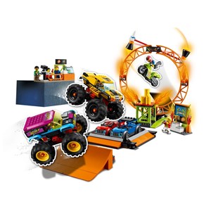 اسباب بازی لگو سیتی بدلکاری ماشین آفرود و موتور 668 قطعه مدل Stunt Show Arena - 60295 Building Kit_اسباب بازی لگو