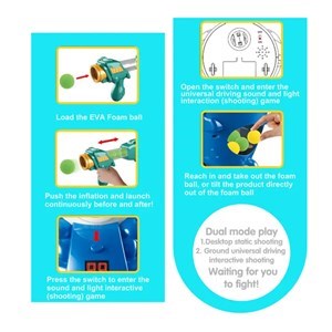اسباب بازی تفنگ تیر توپی به همراه کوسه گرسنه مدل Shark air shooting foam ball target toys kids popper guns_اسباب بازی تفنگ