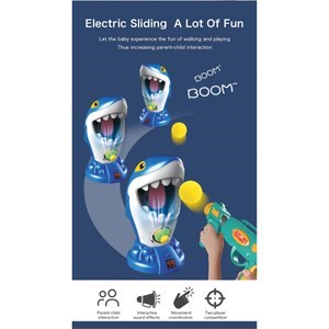 اسباب بازی تفنگ تیر توپی به همراه کوسه گرسنه مدل Shark air shooting foam ball target toys kids popper guns_اسباب بازی تفنگ