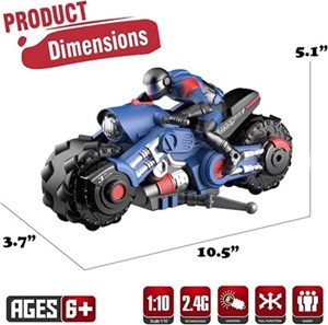 اسباب بازی موتور کنترلی شارژی رنگ آبی مدل DRIFT MOTORBIKE مقیاس 1:10_اسباب بازی ماشین کنترلی