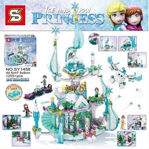 اسباب بازی لگو دیزنی قصر السا فروزن اس وای 1255 قطعه مدل Lego SY 1458 Fantasy Ice Castle Ice and Snow Princess – Frozen_اسباب بازی لگو