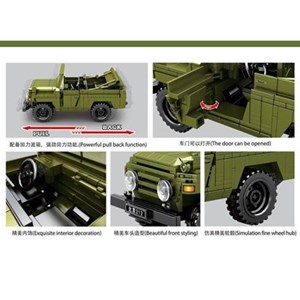 اسباب بازی لگو تکنیک جیپ ارتشی سبز 662 قطعه مدل SEMBO 705700 BJ212_اسباب بازی لگو