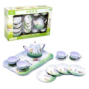 اسباب بازی ست چای خوری فلزی 15 تکه TINPLATE TEA SET TOY_اسباب بازی لوازم خانگی