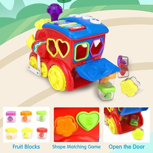 اسباب بازی نوزادی موزیکال قطار میوه ای هولی تویز مدل 556 Hola Smart Q&A Musical Cartoon Train _اسباب بازی نوزادی