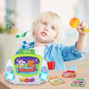 اسباب بازی نوزادی میکروفون موزیکال ضبط صدا هولی تویز مدل 3138 Hola Toys Karaoke Jukebox with Microphone for Kids _اسباب بازی موسیقی