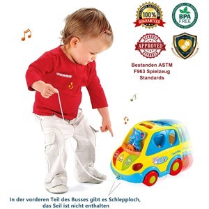 اسباب بازی موزیکال ماشین فیلی هولی تویز مدل 896 Hola Toys Learning Educational Toys Cartoon Car Funny Kid Bus Game Matching Game _اسباب بازی نوزادی