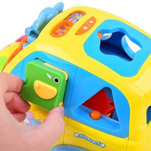 اسباب بازی موزیکال ماشین فیلی هولی تویز مدل 896 Hola Toys Learning Educational Toys Cartoon Car Funny Kid Bus Game Matching Game _اسباب بازی نوزادی