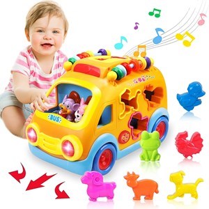 اسباب بازی نوزادی موزیکال اتوبوس شادی هولی تویز مدل 988 Hola Toys Activity Shape Sorting Bus _اسباب بازی نوزادی