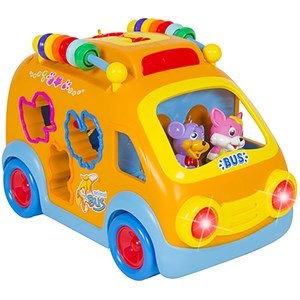 اسباب بازی نوزادی موزیکال اتوبوس شادی هولی تویز مدل 988 Hola Toys Activity Shape Sorting Bus _اسباب بازی نوزادی