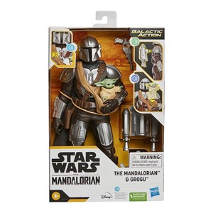 اسباب بازی اکشن فیگور 30 سانتی مندلورین به همراه بیبی یودا مدل Hasbro - Star Wars - Galactic Action - The Mandalorian and Grogu Interactive Electronic 12-Inch-Scale Figures _اسباب بازی اکشن فیگور