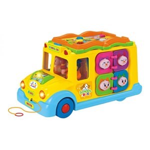 اسباب بازی موزیکال اتوبوس مدرسه هولی تویز مدل 796 Hola Toys Children Electric Bus Music Car _اسباب بازی نوزادی