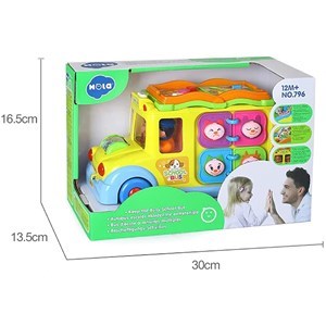 اسباب بازی موزیکال اتوبوس مدرسه هولی تویز مدل 796 Hola Toys Children Electric Bus Music Car _اسباب بازی نوزادی