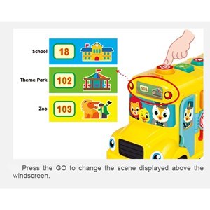 اسباب بازی نوزادی موزیکال اتوبوس بزرگ مدرسه هولی تویز مدل 3126 Hola Toys Musical School Bus _اسباب بازی نوزادیرررر