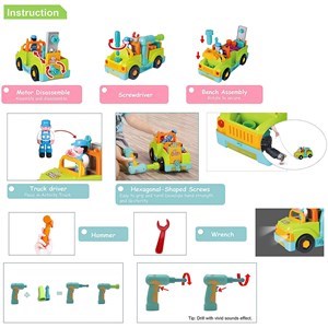 اسباب بازی ماشین ابزار موزیکال و چراغدار هولی تویز مدل 6109 Hola Toys Little Mechanic Tool Truck with Light and Music _اسباب بازی نوزادی