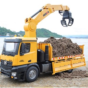 اسباب بازی ماشین کنترلی شارژی کامیون حرفه ای هوینا مدل 1575 HUINA Rc Timber Grab Truck Dumpe مقیاس 1:14_اسباب بازی ماشین کنترلی
