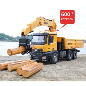 اسباب بازی ماشین کنترلی شارژی کامیون حرفه ای هوینا مدل 1575 HUINA Rc Timber Grab Truck Dumpe مقیاس 1:14_اسباب بازی ماشین کنترلی