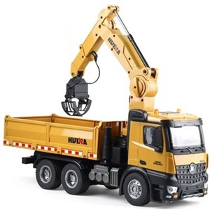 اسباب بازی ماشین کنترلی شارژی کامیون حرفه ای هوینا مدل 1575 HUINA Rc Timber Grab Truck Dumpe مقیاس 1:14_اسباب بازی ماشین کنترلی