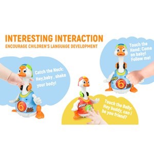 اسباب بازی نوزادی غاز موزیکال هولی تویز نارنجی مدل 828 Hola Toys Musical Dancing Goose _اسباب بازی نوزادی