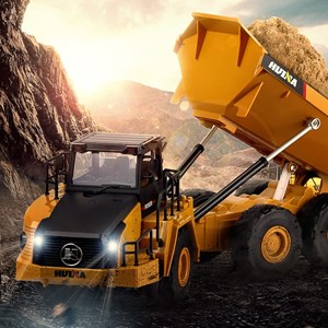اسباب بازی ماشین کنترلی شارژی کامیون کمپرسی حرفه ای هوینا مدل Huina Dump Truck 1568