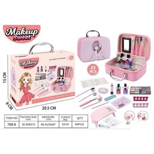 اسباب بازی ست کامل لوازم آرایشی 20 قطعه همراه با کیف_اسباب بازی اکسسوری و لوازم مدرسه