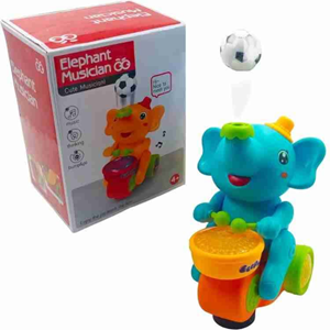 اسباب بازی نوزادی فیل موزیکال و طبل زن Elephant Musican _اسباب بازی نوزادی