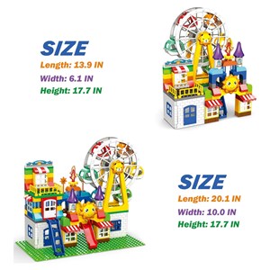 اسباب بازی لگو دوپلو دو حالته شهربازی و چرخ و فلک 182 قطعه مدل LXA919 _اسباب بازی لگو