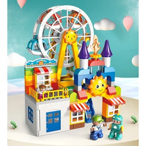 اسباب بازی لگو دوپلو دو حالته شهربازی و چرخ و فلک 182 قطعه مدل LXA919 _اسباب بازی لگو