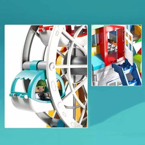 اسباب بازی لگو دوپلو دو حالته شهربازی و چرخ و فلک 182 قطعه مدل LXA919 _اسباب بازی لگو