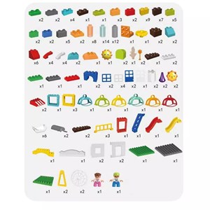 اسباب بازی لگو دوپلو دو حالته شهربازی و چرخ و فلک 182 قطعه مدل LXA919 _اسباب بازی لگو