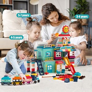 اسباب بازی لگو دوپلو شهربازی همراه با قطار 307 قطعه مدل LXA921 _اسباب بازی لگو